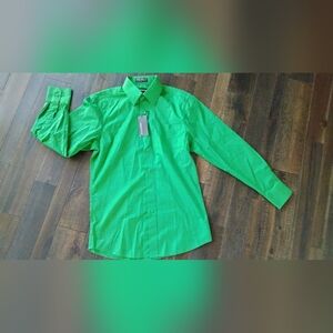 Omega Men's Bright Green Button-Down Shirt